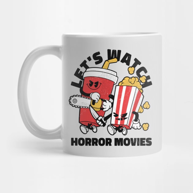 Let's Watch Horror Movies // Funny Retro Cartoon Horror Movie Addict by SLAG_Creative